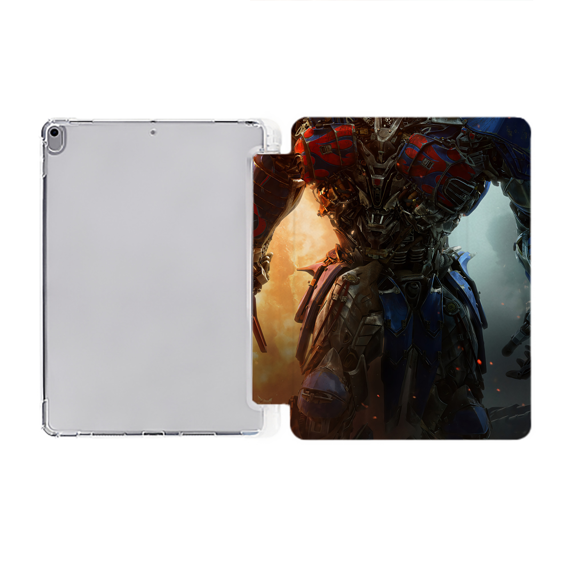 （画像用） Transformers トランスフォーマー IPad ケース ペン収納付き 三つ折りスタンド PUレザー×シリコン 対応機種9.5/10.5/10.9インチ